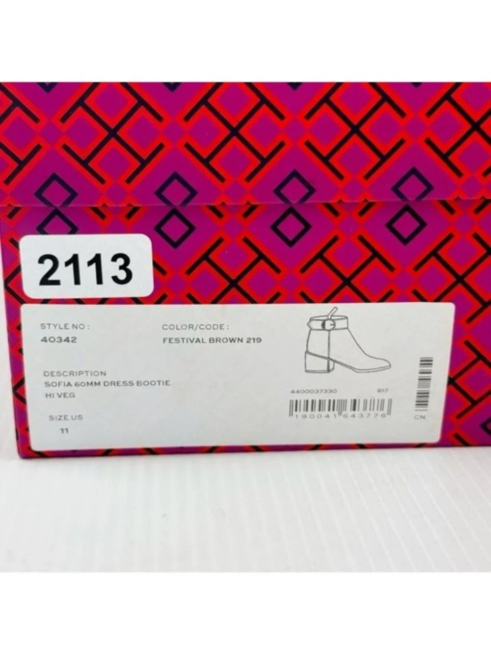 Tory Burch Sofia 60mm ankle heeled  Booties Festival brown Size 11